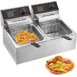 Commercial Stainless Steel Double Deep Fryer 66 Litres