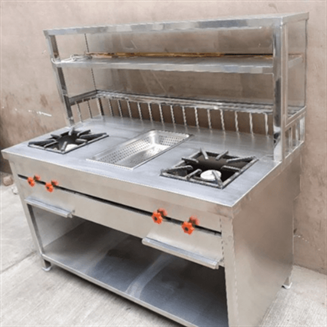 Cooking Range With Front Glass Oil Dumper