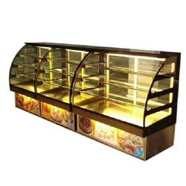 Curved Glass Food Display Counter, Led Lighting: Yes