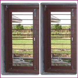 Custom Hollow Metal Windows, Frame Color: Brown