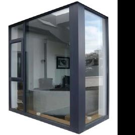 Dark Grey Office Upvc Glass Window, Open Style: Fixed Window