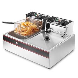 Double Tank Table Top Electric Fryer 4, Size: 550X430X295mm