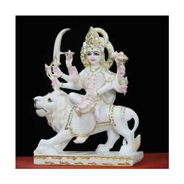 Durga Maa White Marble Moorti, Religious: Hindu