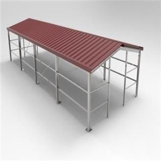 Mild Steel Modular Built Type Fiber Red Peb Shed