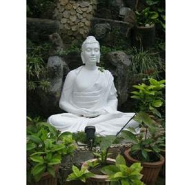 Fibre Glass Sitting Mahatma Budha Statue, Material: Frp,Glass