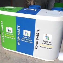 Frp Trio Bin Waste Segregation Dustbin, Capacity: 60 Liter X 3 Compartment