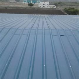 Gi Colors Coated Roofing Sheets With Installation, Color: Blue, White