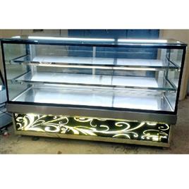 Glass Rectangular Ss Double Display Counter