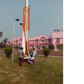 Hot Dip Galvanized Flag Mast Pole In Bharatpur Bharat Power Project, Bottom Size: 130 mm