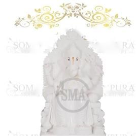 India White Marble Lord Ganesha Statue