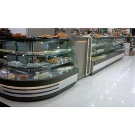 curved glass display counter