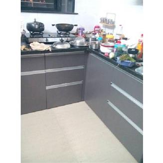 L Shape Wooden Modular Kitchen 015, Appearance: Modern