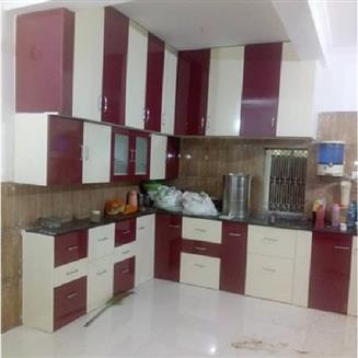 L Shape Wooden Modular Kitchen 04