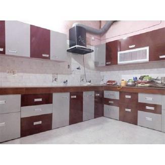 L Shape Wooden Modular Kitchen, Warranty: 20 Year