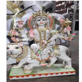 Marble Durga G Status 2, God Name: Durga Statue