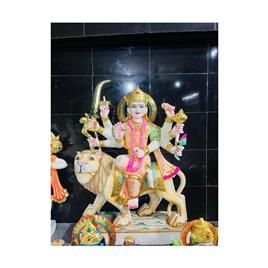 Marble Durga Statue 13, Finish: Glossy