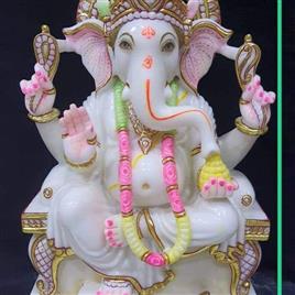 Marble Ganesh In Rewari Jaipur Murti Bhandar, Usage/Application: temples