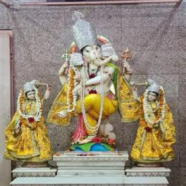 Marble Ganesh With Ridhi Sidhi Statue
