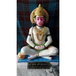 Marble Hanuman Statue 17 - Marble, 17 Inches, White | Handcrafted, Intricate Details, Polished Finish, Spiritual Decor