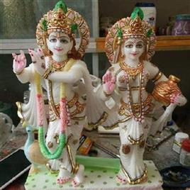 Marble Jugal Radha Krishna Statue In Alwar Garima Marble Murti Art, Material: Marble