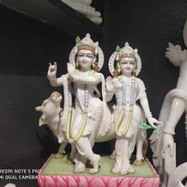 Marble Jugal Radhe Krishna Statue In Alwar Garima Marble Murti Art, Material: Marble