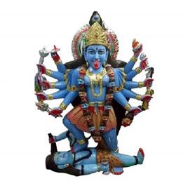 Marble Kali Mata Statue 7, Color: Multicolor