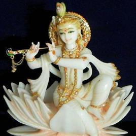 Marble Kirshna Statue, Weight: 25 Kg