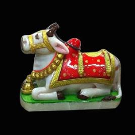 Marble Nandi Baba Statue, Material: Marble