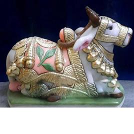 Marble Nandi Statue 2 Suitable For: Temple