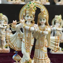 Marble Radha Krishna Jugal Jodi Statue 2