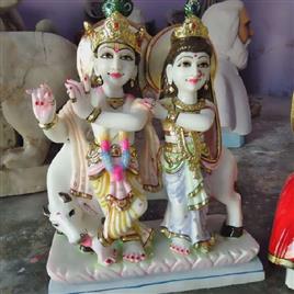 Marble Radha Krishna Murti In Rewari Jaipur Murti Bhandar, Material: marble