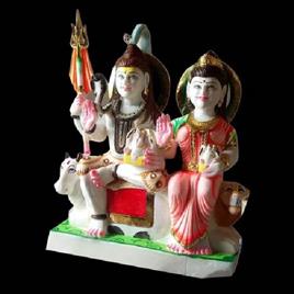 Marble Shiv Parvati Statue In Alwar Vasisth Murti Kala Kendra, Material: Marble