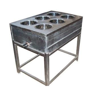 Metallic Silver Stainless Steel Bain Marie