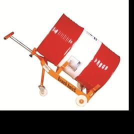 Manually Hand Operated Polished Finish Moveable 3 Wheeler Drum Lifter Trolley