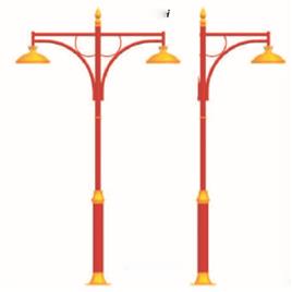 Mild Steel Dual Arm Miami Decorative Light Poles, Wall Thickness Mm: 3mm