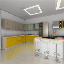 Modern Modular Kitchen 2, Finish: Matte & Gloss