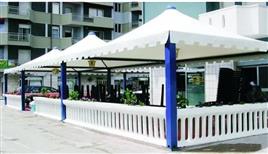 Modular Pvc Restaurant Canopy Tensile Structure In Jaipur Pritrushi Engineers, Material: PVC And Mild Steel