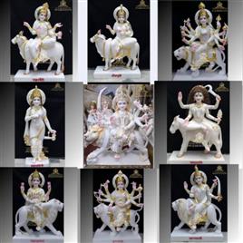 Navdurga Marble Statue, Size: 12,15,18,21,24,27,29,30,31,36,39,41,etc