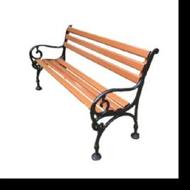 Plank Kingsville Cast Iron Garden Bench, Material: Ms Plank