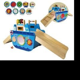 Playground Equipment Wooden Activity Boat For Play School, Material: Wooden