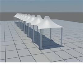 Polyester White Tensile Fabric Gazebo