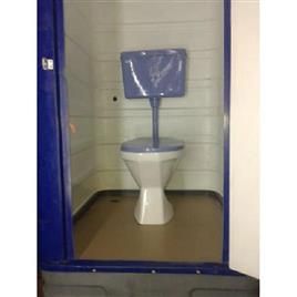 Pre Painted Portable Western Toilet, Color: Blue and White