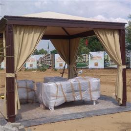 Prefab Modular Gazebo Tensile Structure, Material: Mild Steel