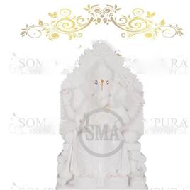 Pure White India Ganesha Marble Statue, Color: White