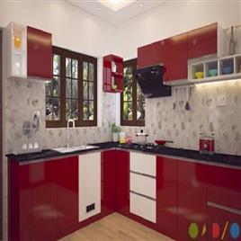 Pvc L Shape Modular Kitchen Work Provided Wood Work Furniture Warranty 5 10 Years, Work Provided: Wood Work & Furniture