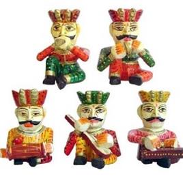 Rajasthani Wooden Bablamens Showpiece Set 2