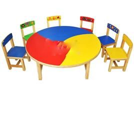 Round Kids Study Table For School Classroom