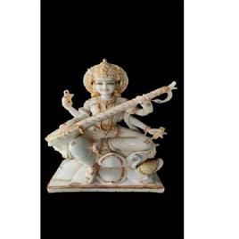 Saraswati Mata Marble Statue