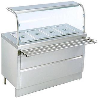 Silver Ss Bain Marie Counter For Food Storage