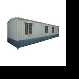 Single Story Portable Cabin, Color: White And Blue